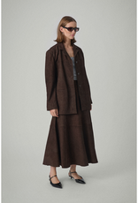 Soaked in Luxury SOAKED IN LUXURY PARVATI LEATHER BLAZER - COFFEE BEAN