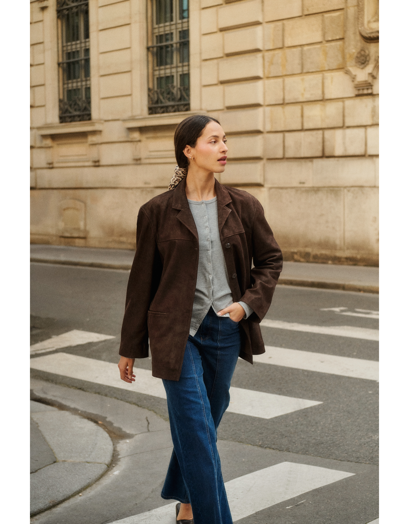 Soaked in Luxury SOAKED IN LUXURY PARVATI LEATHER BLAZER - COFFEE BEAN
