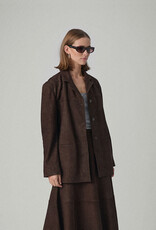 Soaked in Luxury SOAKED IN LUXURY PARVATI LEATHER BLAZER - COFFEE BEAN