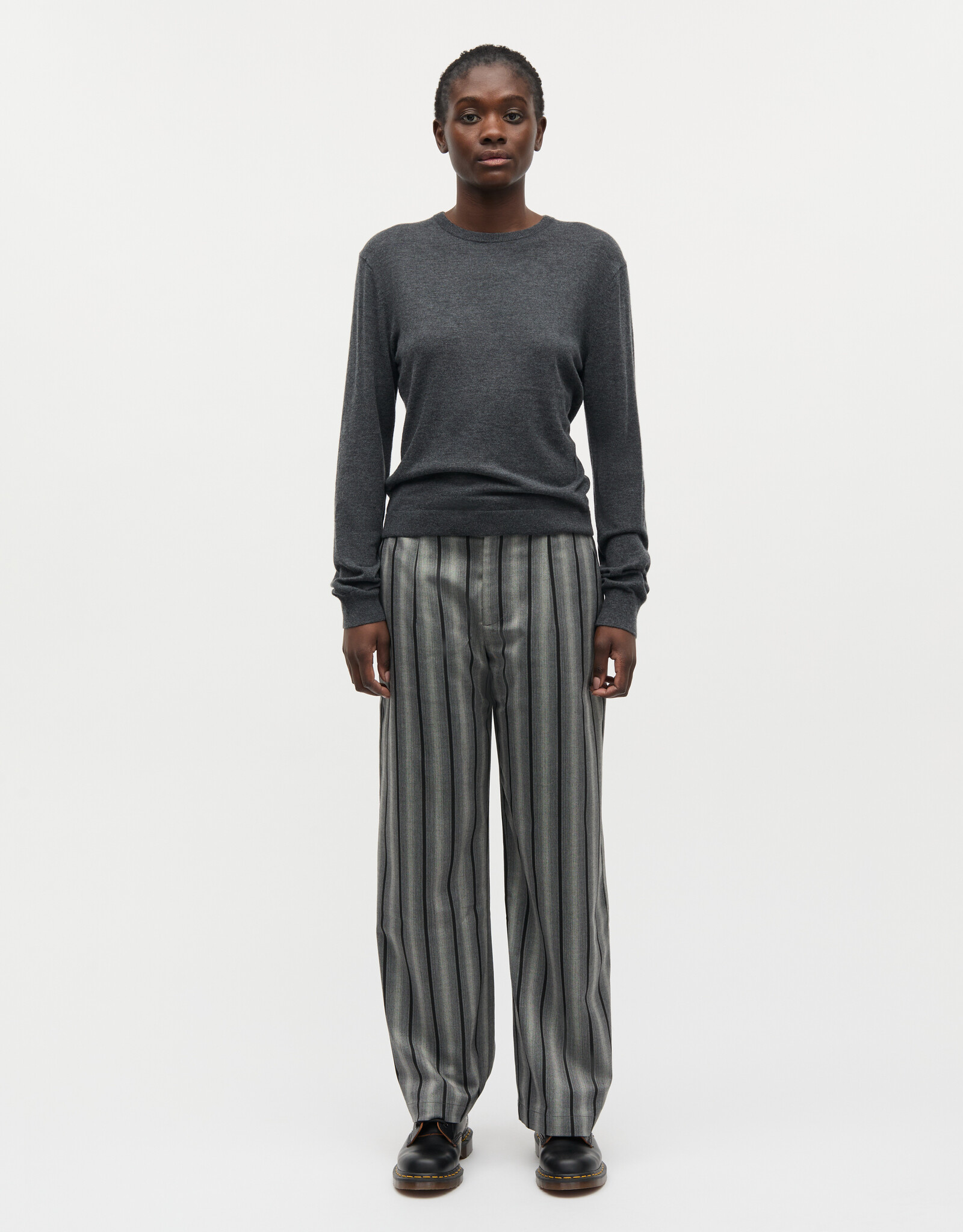Mads Norgaard MADS NØRGAARD FINE MERINO EMMA KNIT - DARK GREY