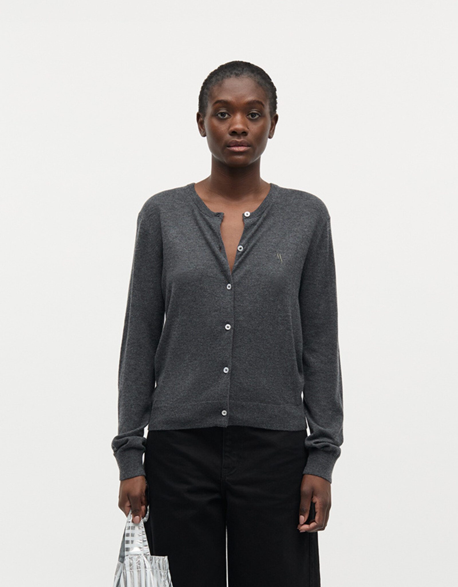 Mads Norgaard MADS NØRGAARD FINE MERINO CHARLOT CARDIGAN - DARK GREY