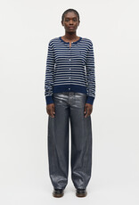 Mads Norgaard MADS NØRGAARD FINE MERINO CHARLOT CARDIGAN - BLUE/VANILLA ICE