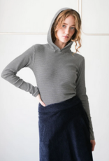 Mads Norgaard MADS NØRGAARD STRIPE TILLA HOOD - BLACK/VANILLA ICE