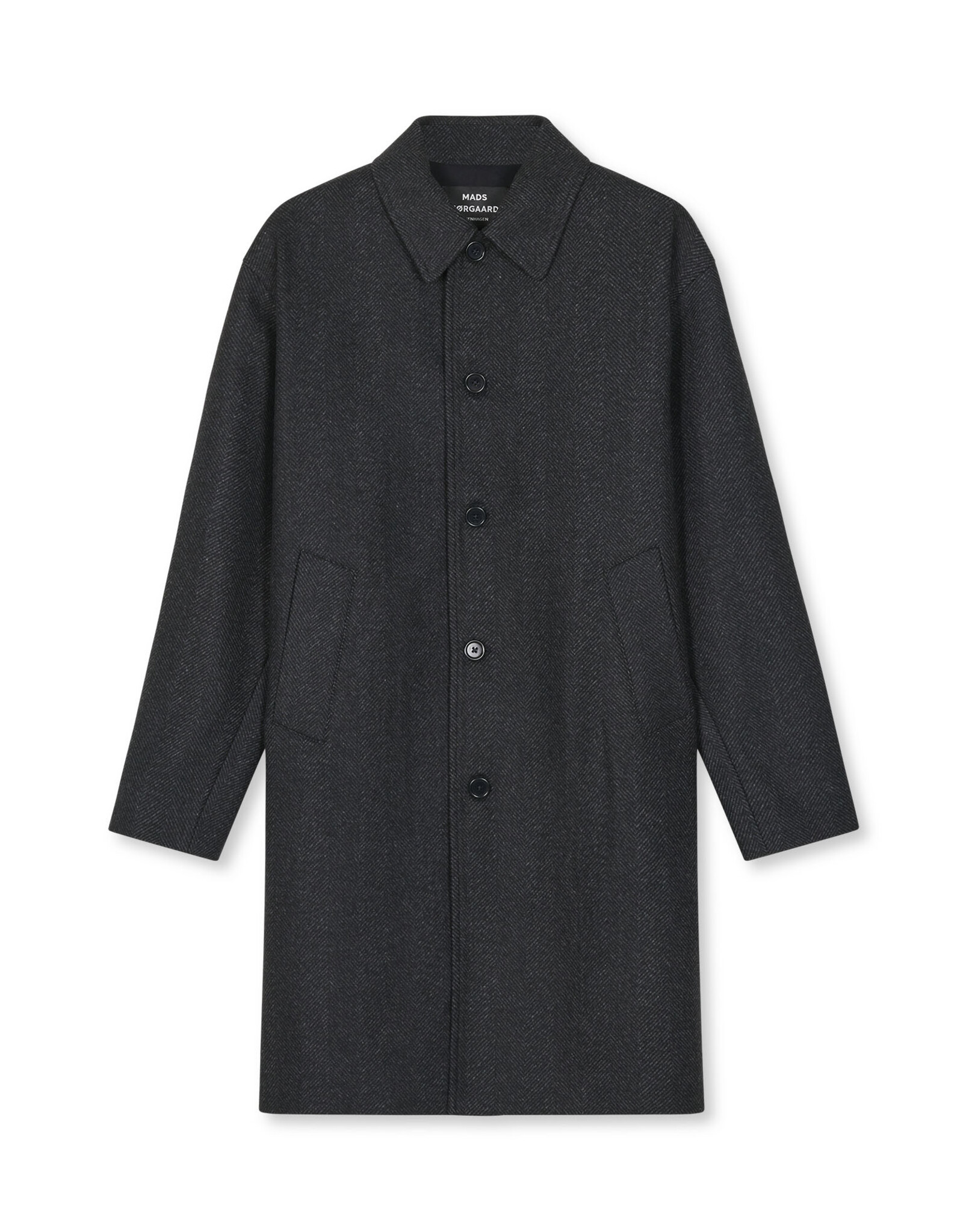 Mads Norgaard MADS NØRGAARD CAMPACT WOOL CURTIS COAT - BLACK