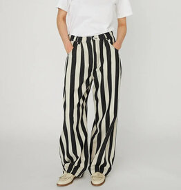 STELLA NOVA STRIPED BAGGY PANTS - BLACK/CREAM