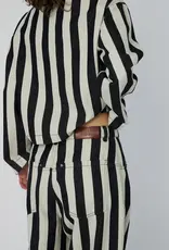STELLA NOVA STRIPED BAGGY PANTS - BLACK/CREAM