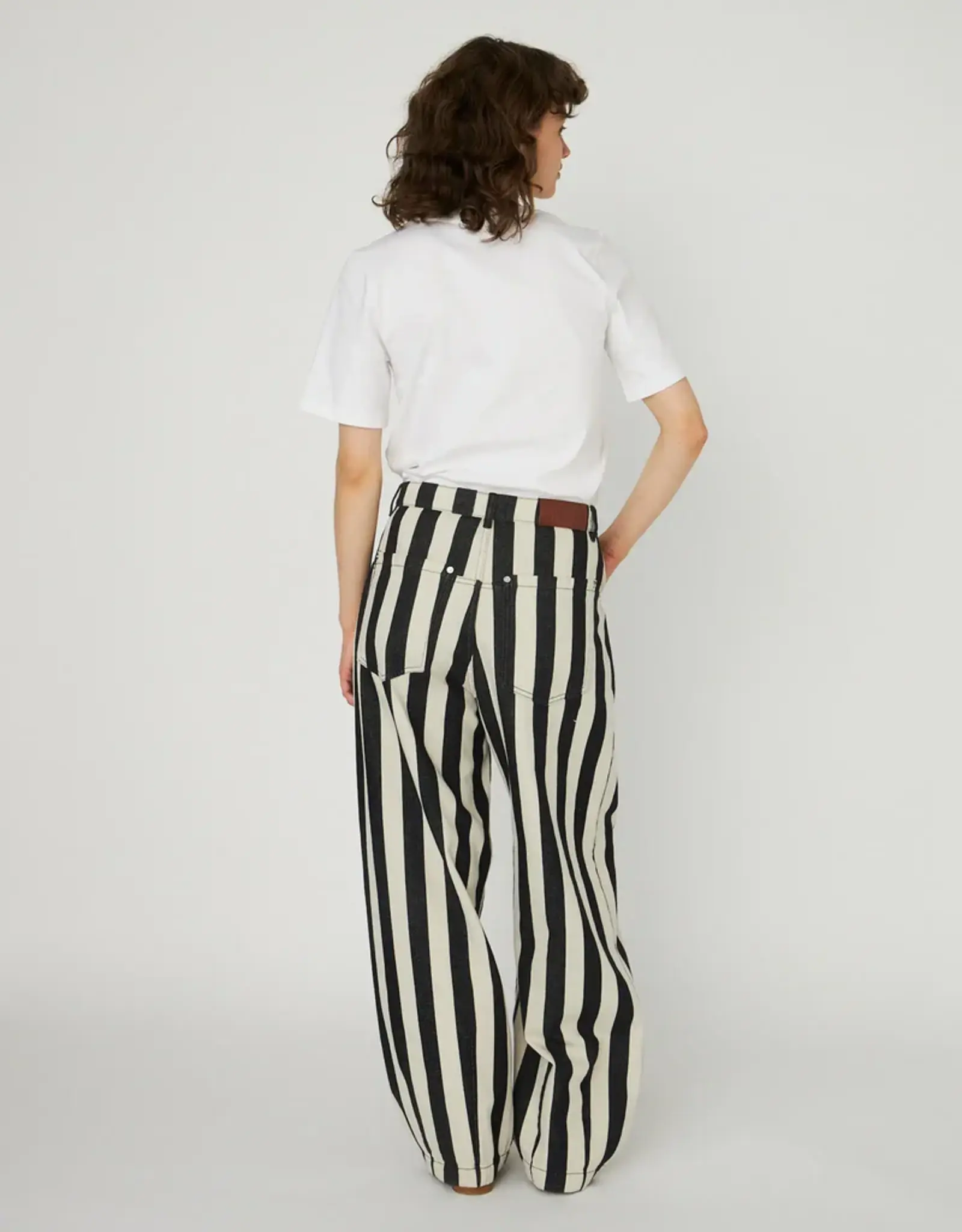 STELLA NOVA STRIPED BAGGY PANTS - BLACK/CREAM
