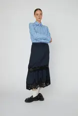 STELLA NOVA DELICATE LACE MIDI SKIRT - ULTRA NAVY