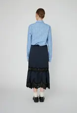 STELLA NOVA DELICATE LACE MIDI SKIRT - ULTRA NAVY