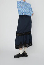 STELLA NOVA DELICATE LACE MIDI SKIRT - ULTRA NAVY