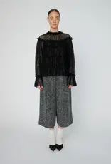 STELLA NOVA SHEER FRILL LACE BLOUSE - BLACK