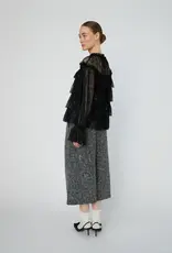 STELLA NOVA SHEER FRILL LACE BLOUSE - BLACK