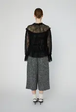 STELLA NOVA SHEER FRILL LACE BLOUSE - BLACK