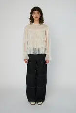 STELLA NOVA SHEER FRILL LACE BLOUSE - CREME