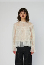 STELLA NOVA SHEER FRILL LACE BLOUSE - CREME