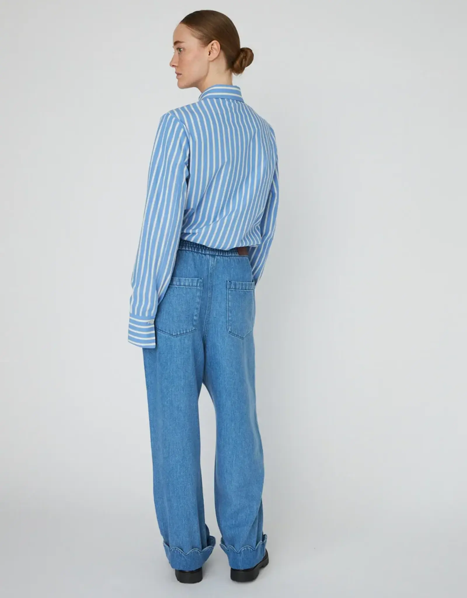 STELLA NOVA WASHED BLUE LOW WAIST PANTS - LIGHT BLUE