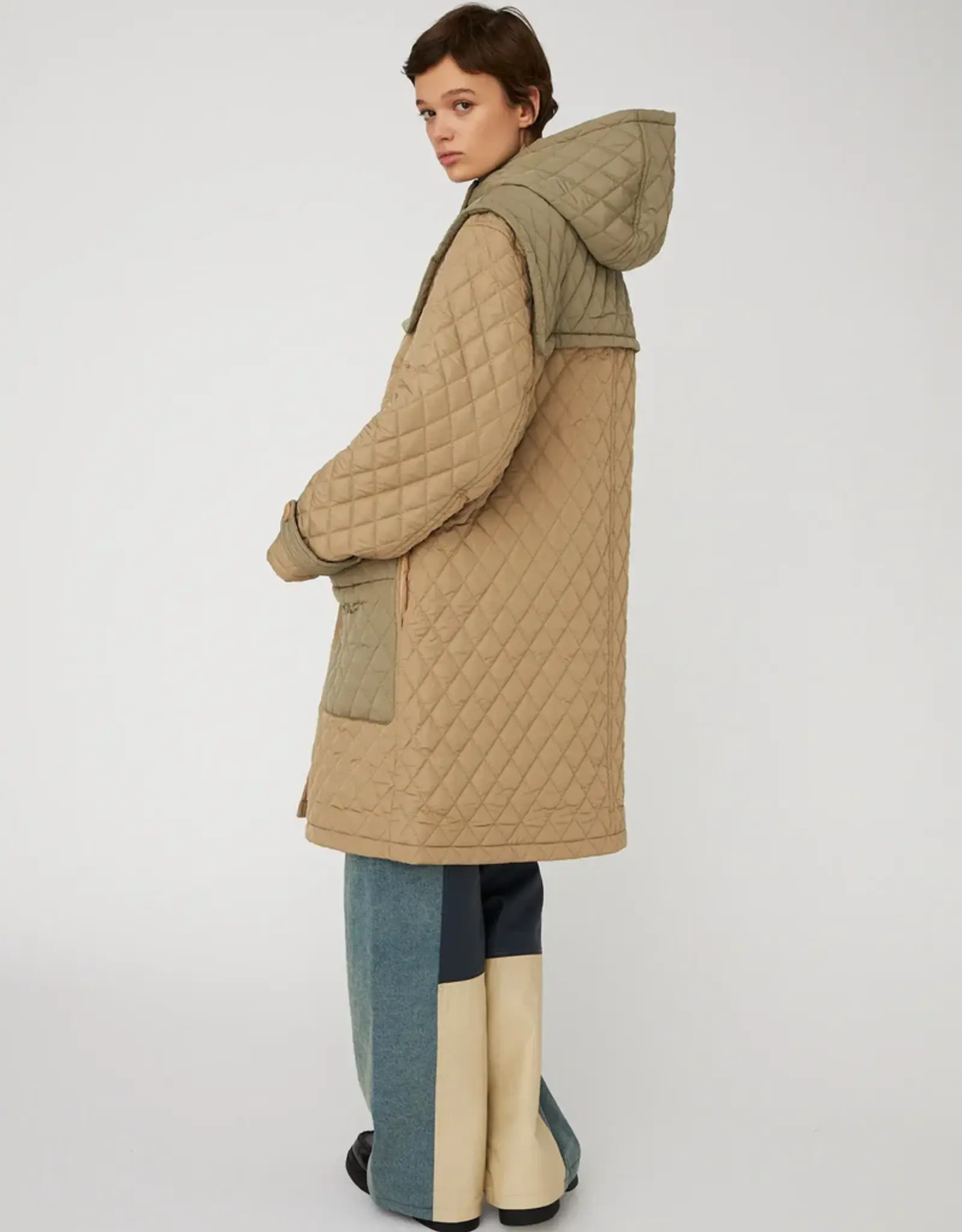 STELLA NOVA QUILTED DUFFEL COAT - OLIVE