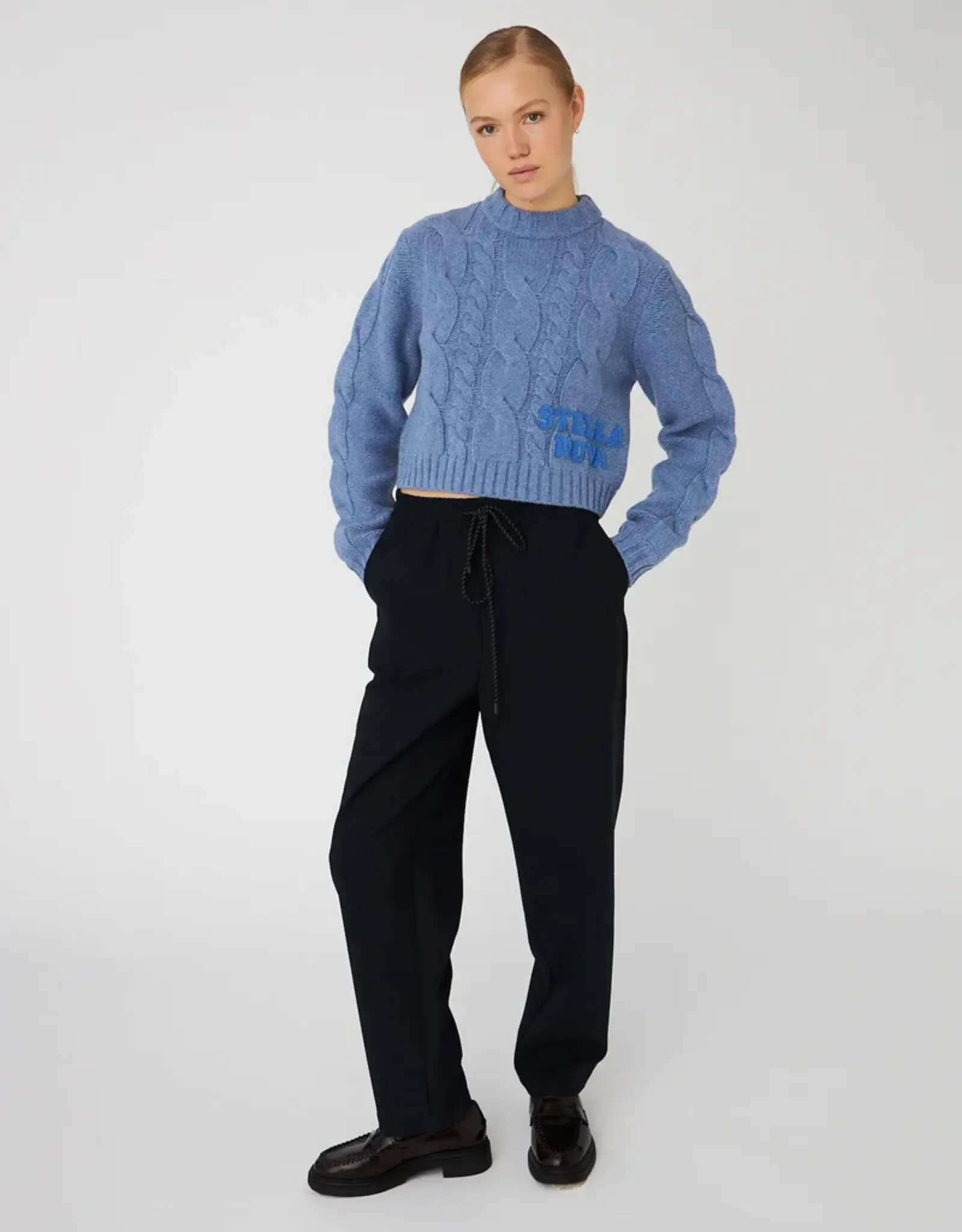 STELLA NOVA CASUAL SUITING PANTS - NAVY