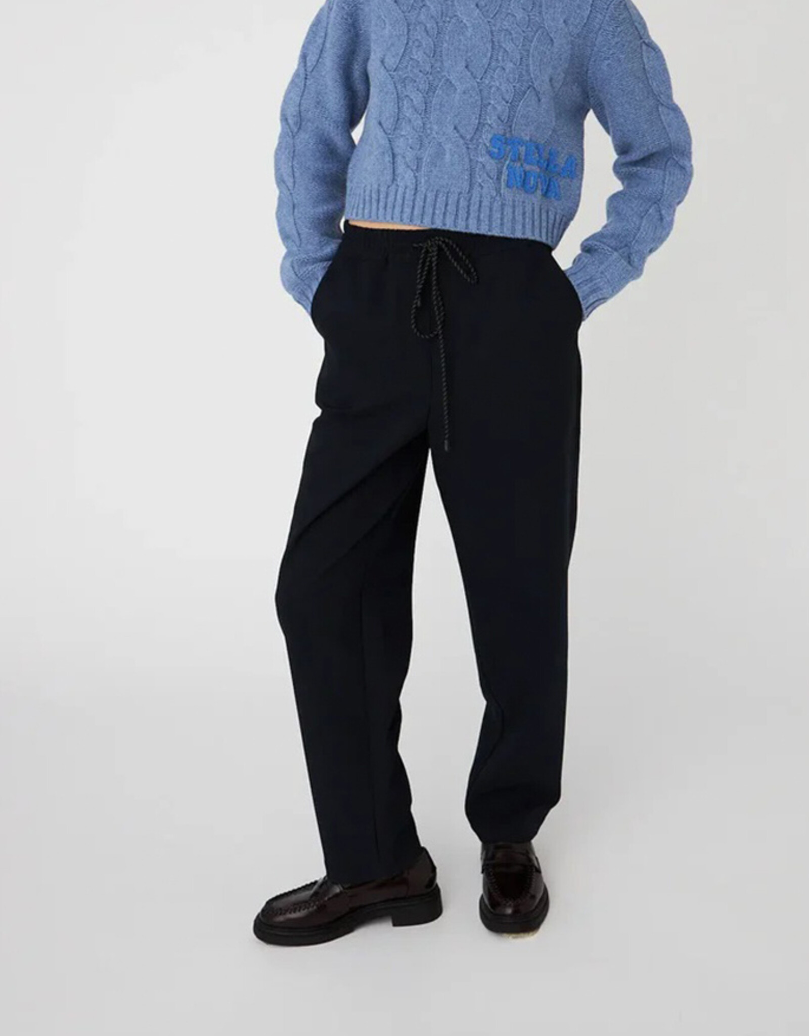 STELLA NOVA CASUAL SUITING PANTS - NAVY