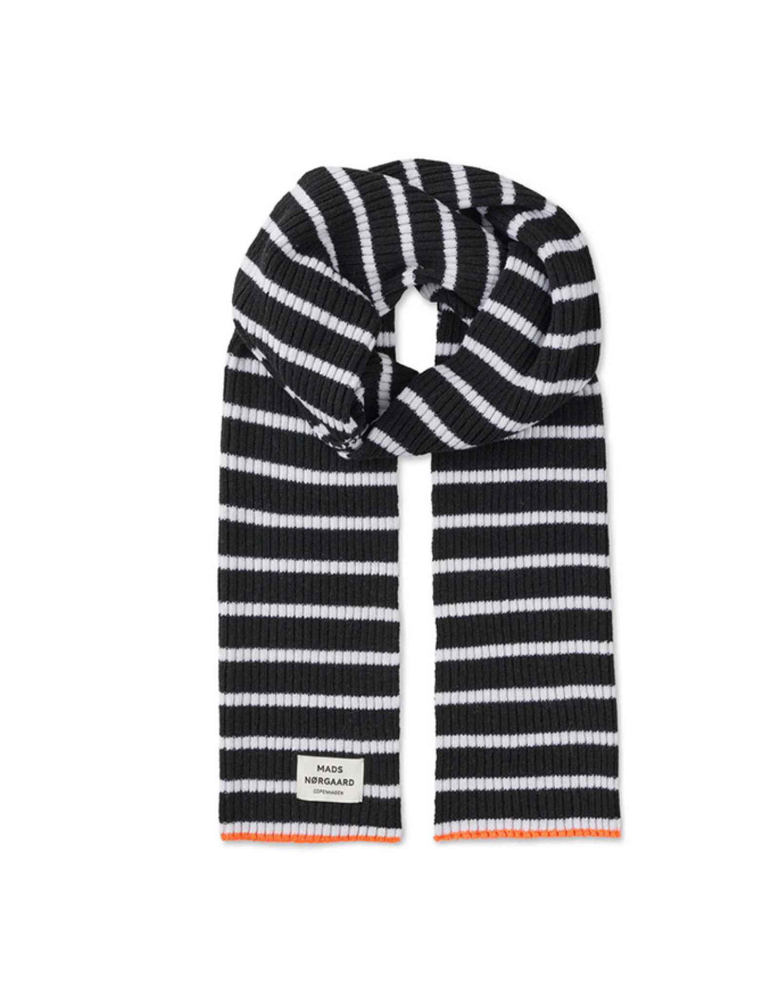 Mads Norgaard MADS NØRGAARD YOTA SCARF - BLACK/VANILLA ICE