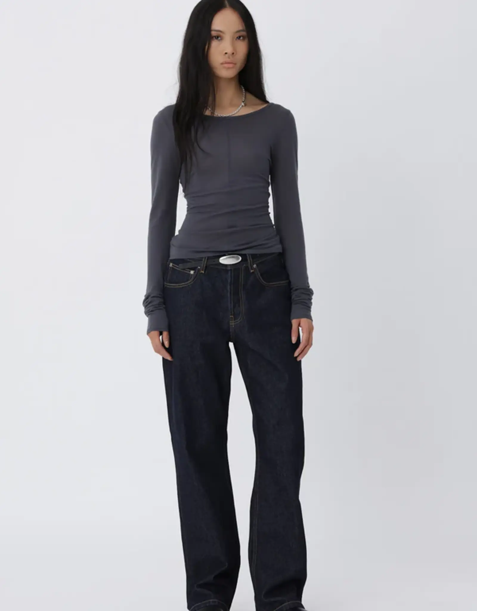 Won Hundred WON HUNDRED SVENJA SHIRT - BLACKENED  PEARL