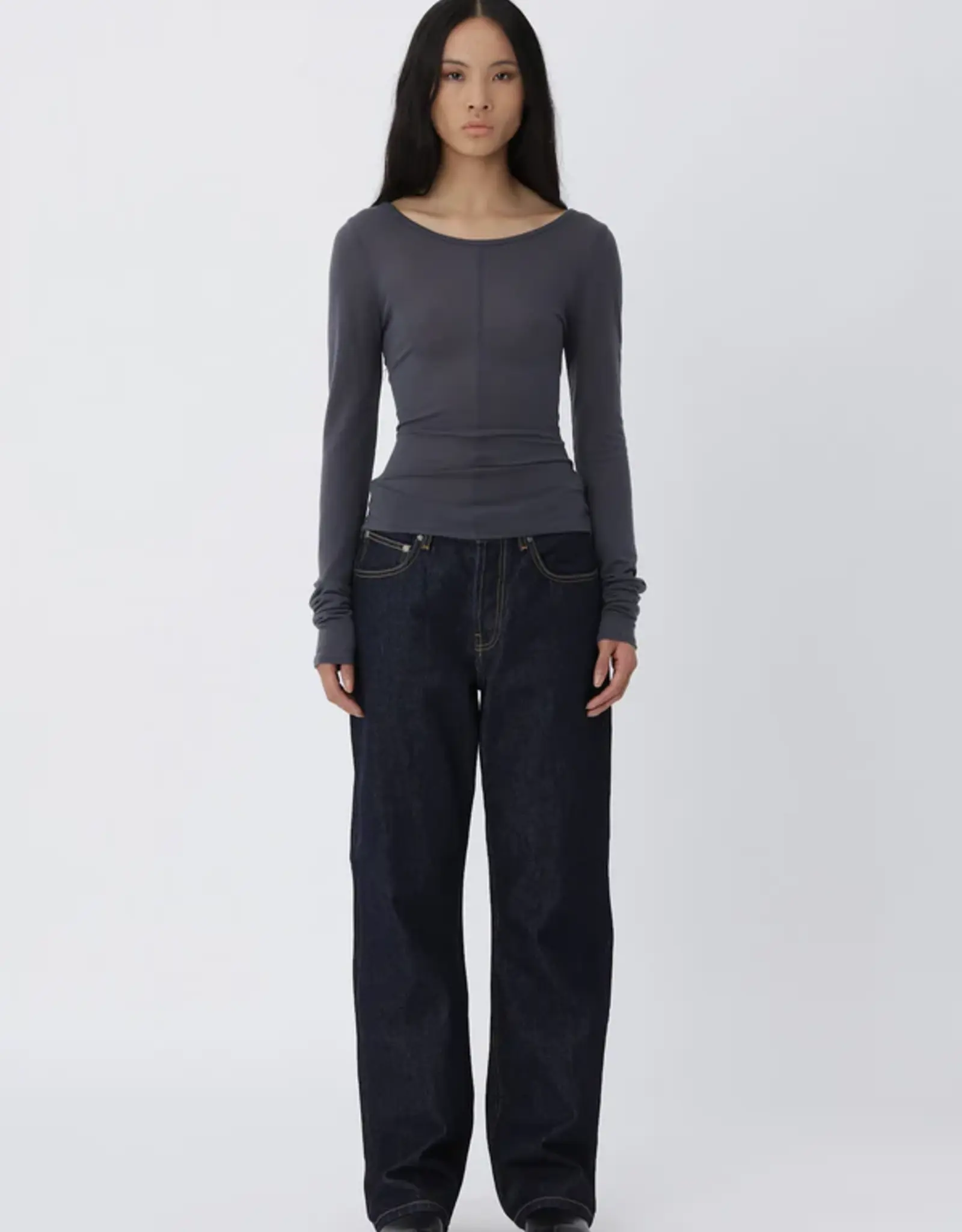 Won Hundred WON HUNDRED SVENJA SHIRT - BLACKENED  PEARL