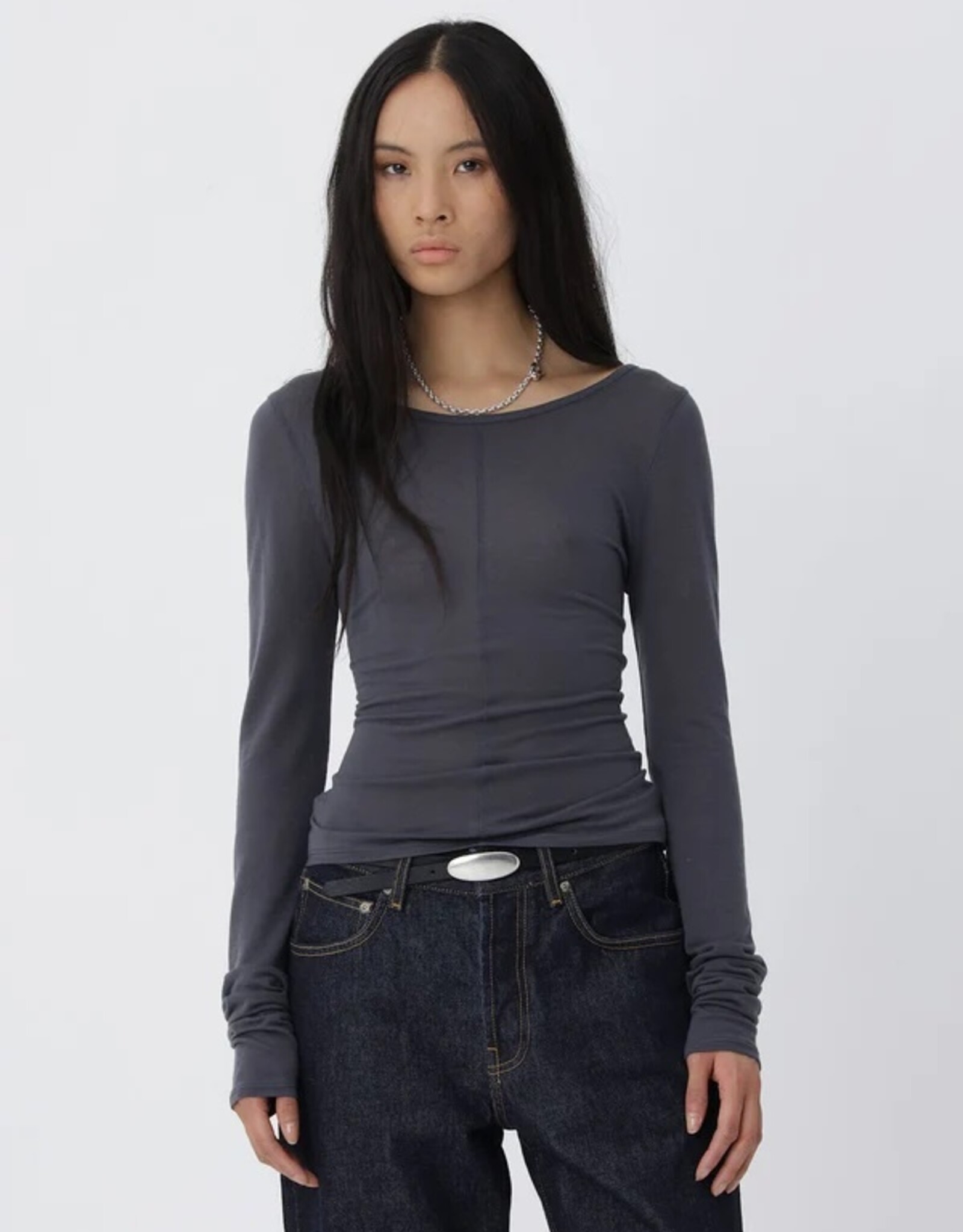 Won Hundred WON HUNDRED SVENJA SHIRT - BLACKENED  PEARL