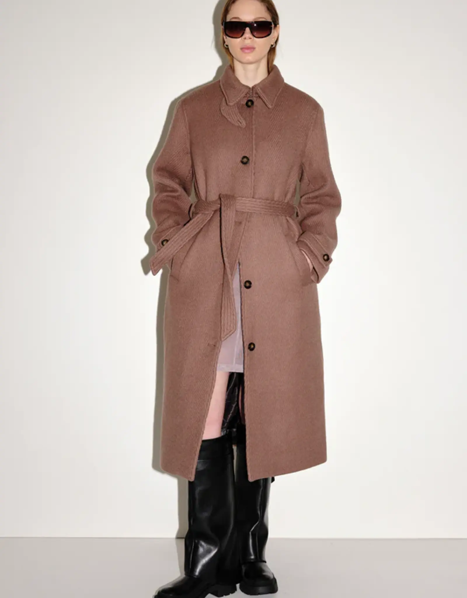 Won Hundred WON HUNDRED AMORA COAT WOOL - TAUPE GREY