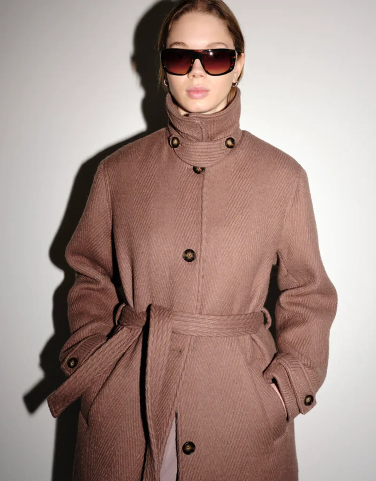 Won Hundred WON HUNDRED AMORA COAT WOOL - TAUPE GREY