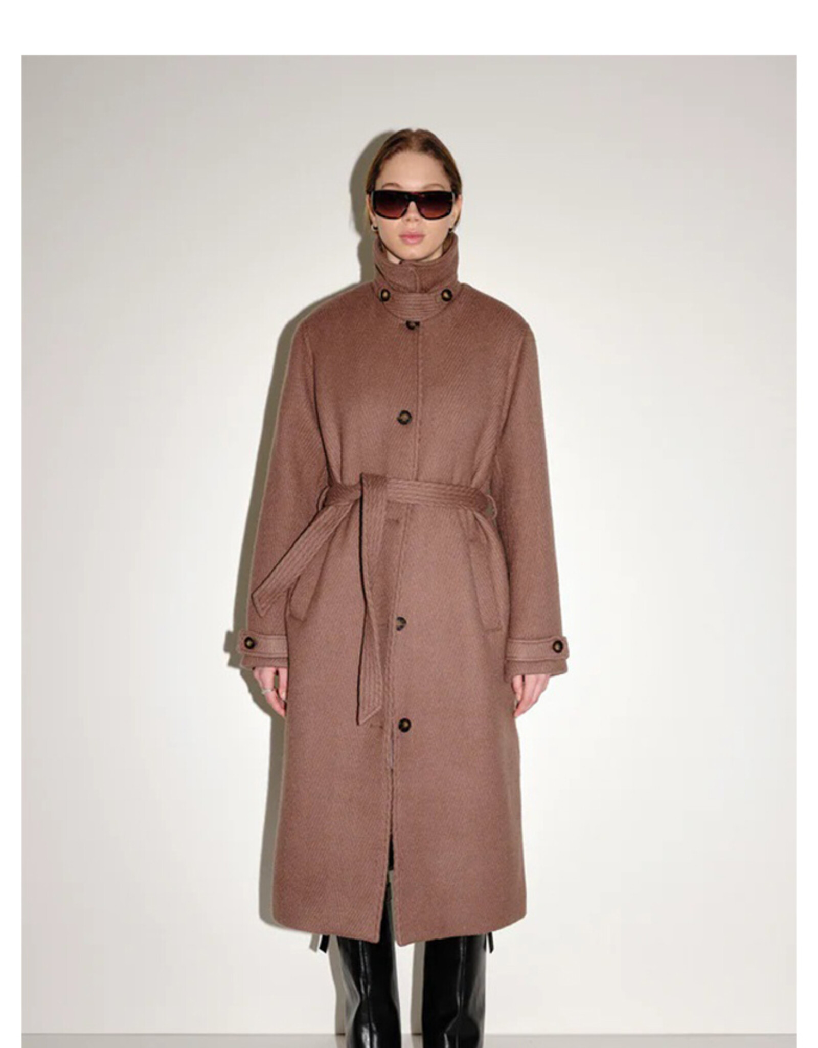 Won Hundred WON HUNDRED AMORA COAT WOOL - TAUPE GREY