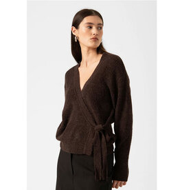 Soaked SOAKED IN LUXURY TUESDAY WRAP CARDIGAN - CHOCOLATE