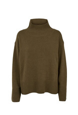 BASIC APPAREL CADY KNIT V NECK - DESERT PALM