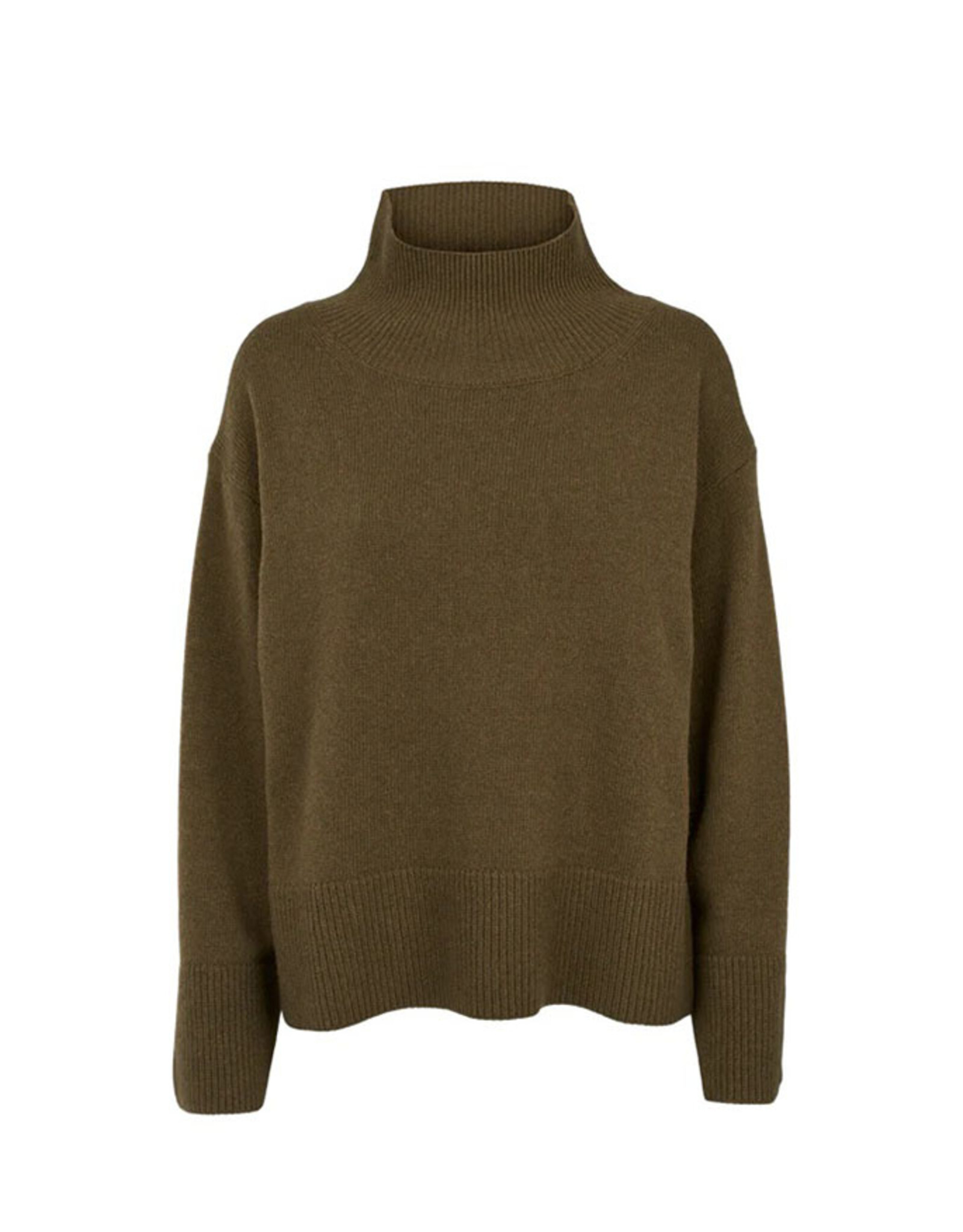 BASIC APPAREL CADY KNIT V NECK - DESERT PALM