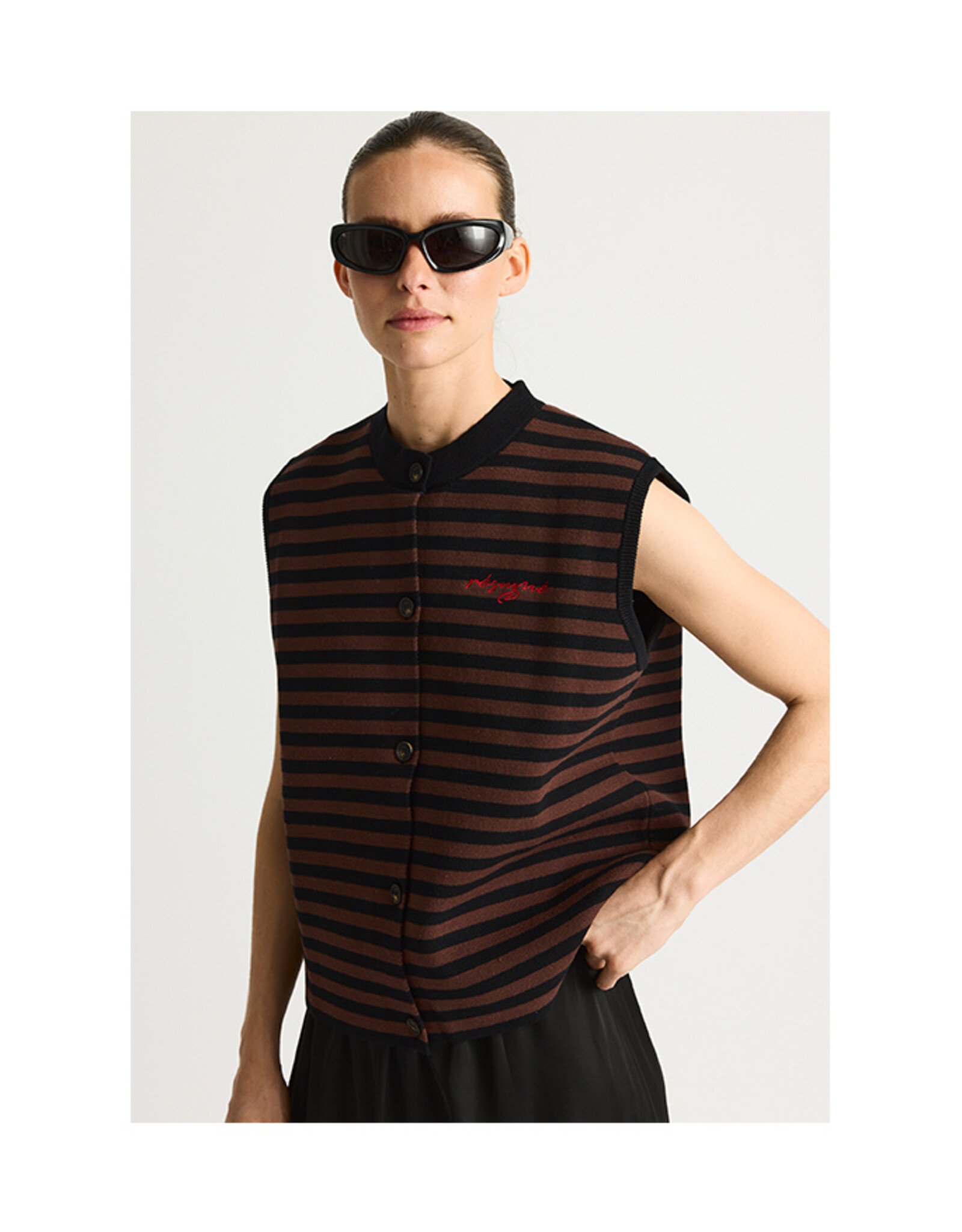 Résumé RÉSUMÉ KODY KNIT VEST - BLACK STRIPE