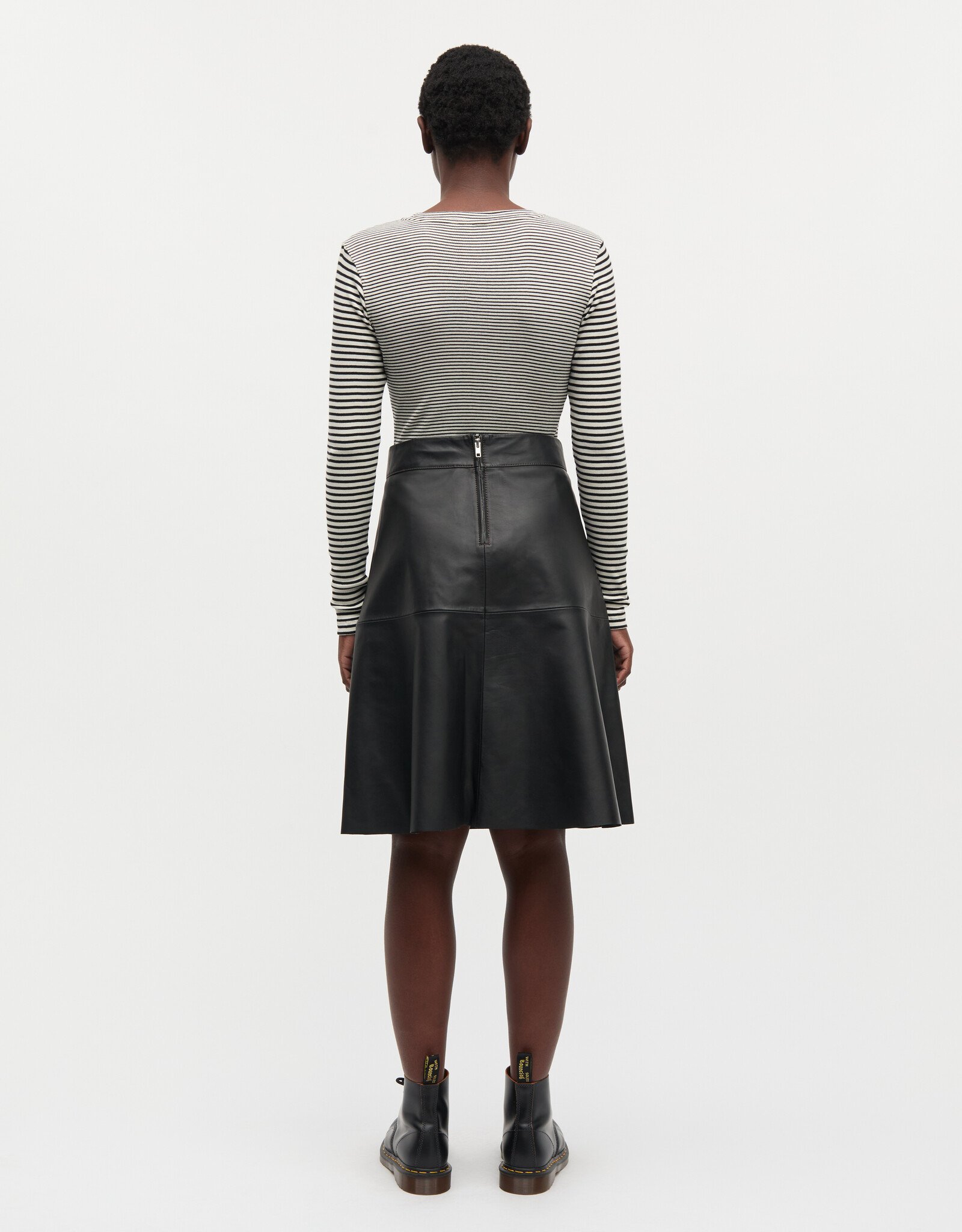 Mads Norgaard MADS NØRGAARD STRIPE TUBA TEE - VANILLA ICE /BLACK