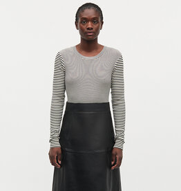 Mads Norgaard MADS NØRGAARD STRIPE TUBA TEE - VANILLA ICE /BLACK