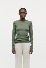 Mads Norgaard MADS NØRGAARD STRIPE TUBA TEE - SEA SPRAY/BLACK