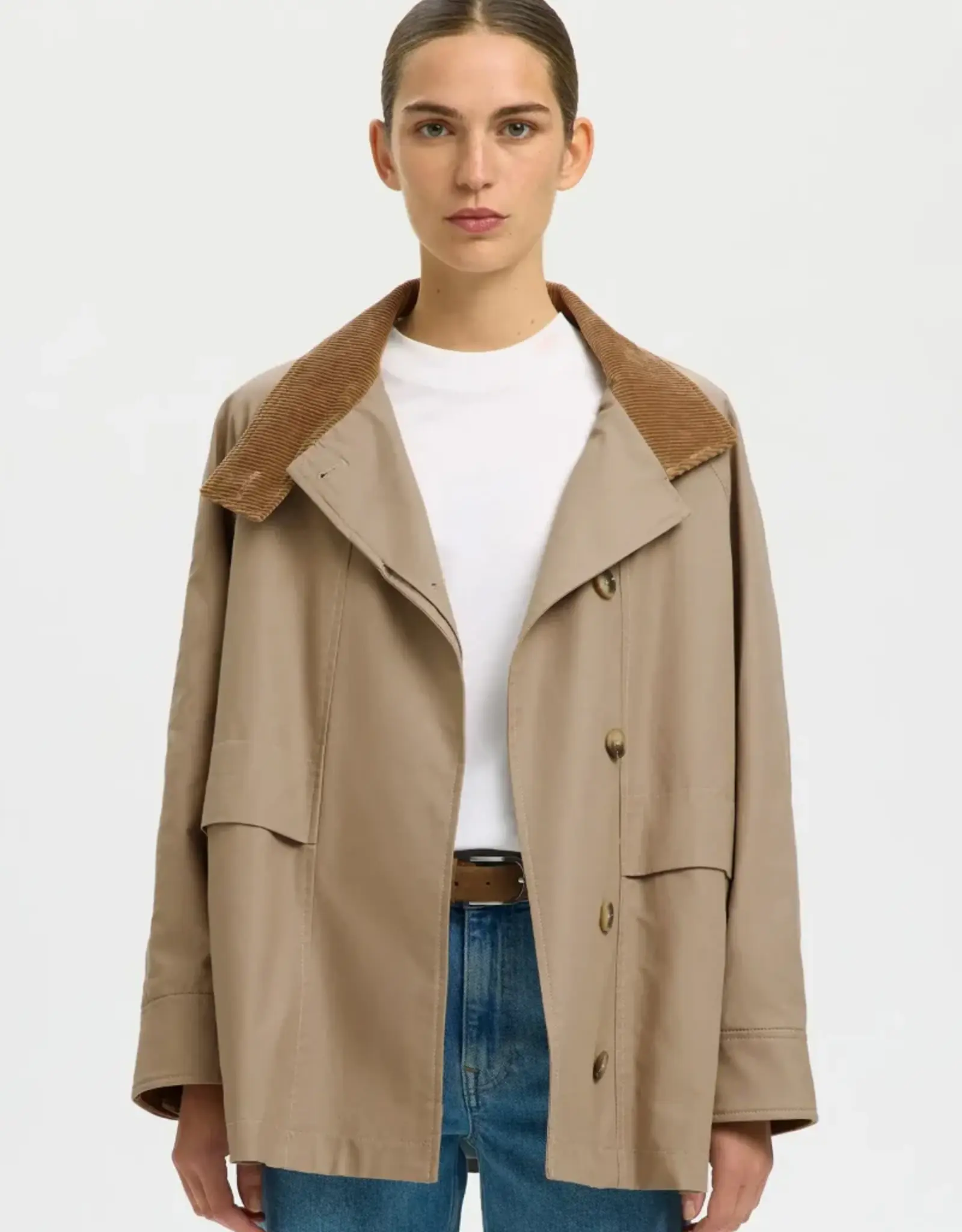 Selected Femme SELECTED FEMME KYLIE JACKET - WEATHERED TEAK