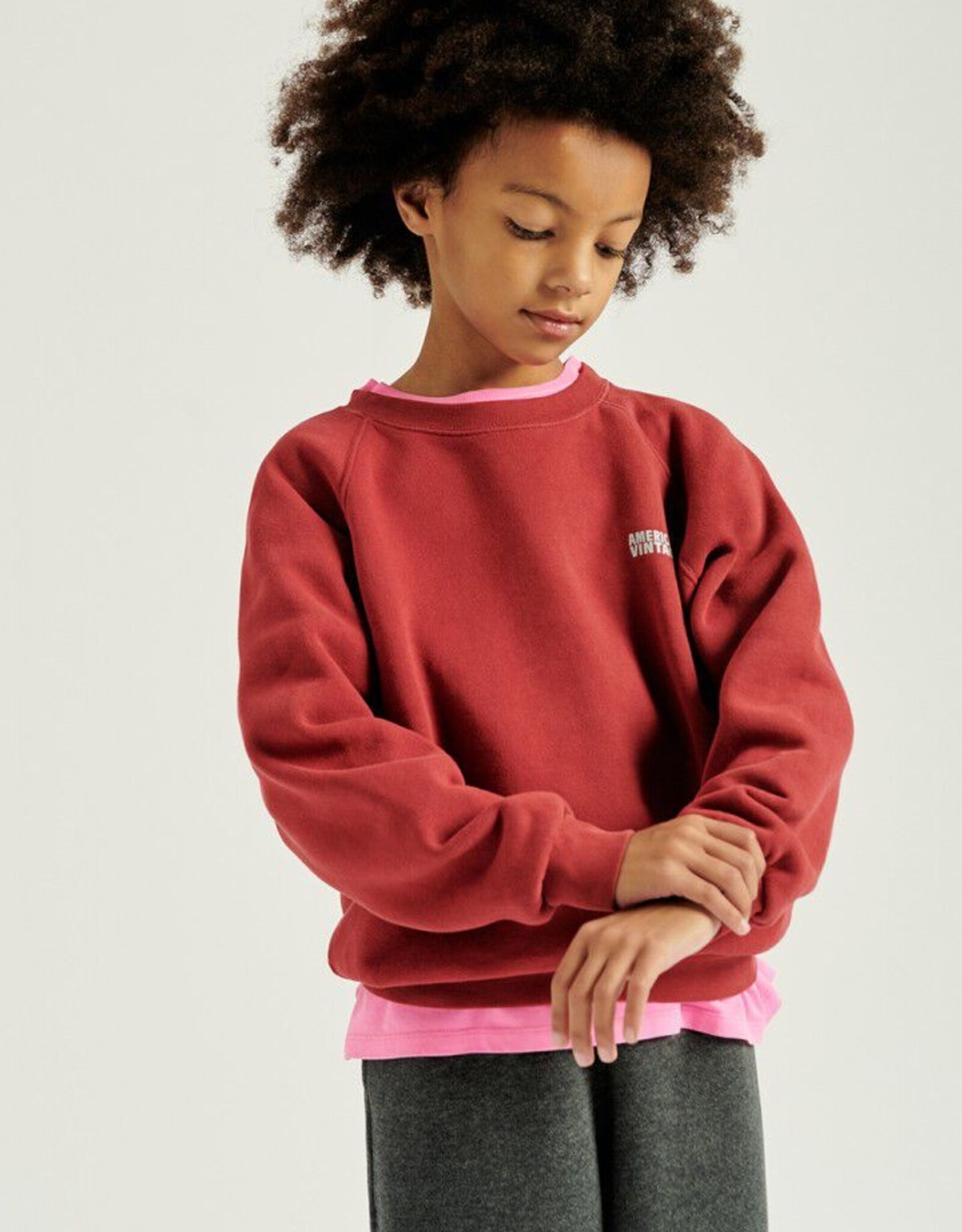 American Vintage AMERICAN VINTAGE SWEATER - VINTAGE CHERRY