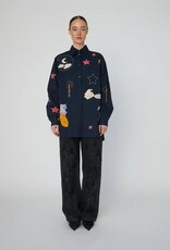 STELLA NOVA BEAD EMBELLISHED SHIRT - NAVY