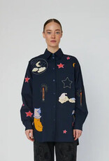 STELLA NOVA BEAD EMBELLISHED SHIRT - NAVY