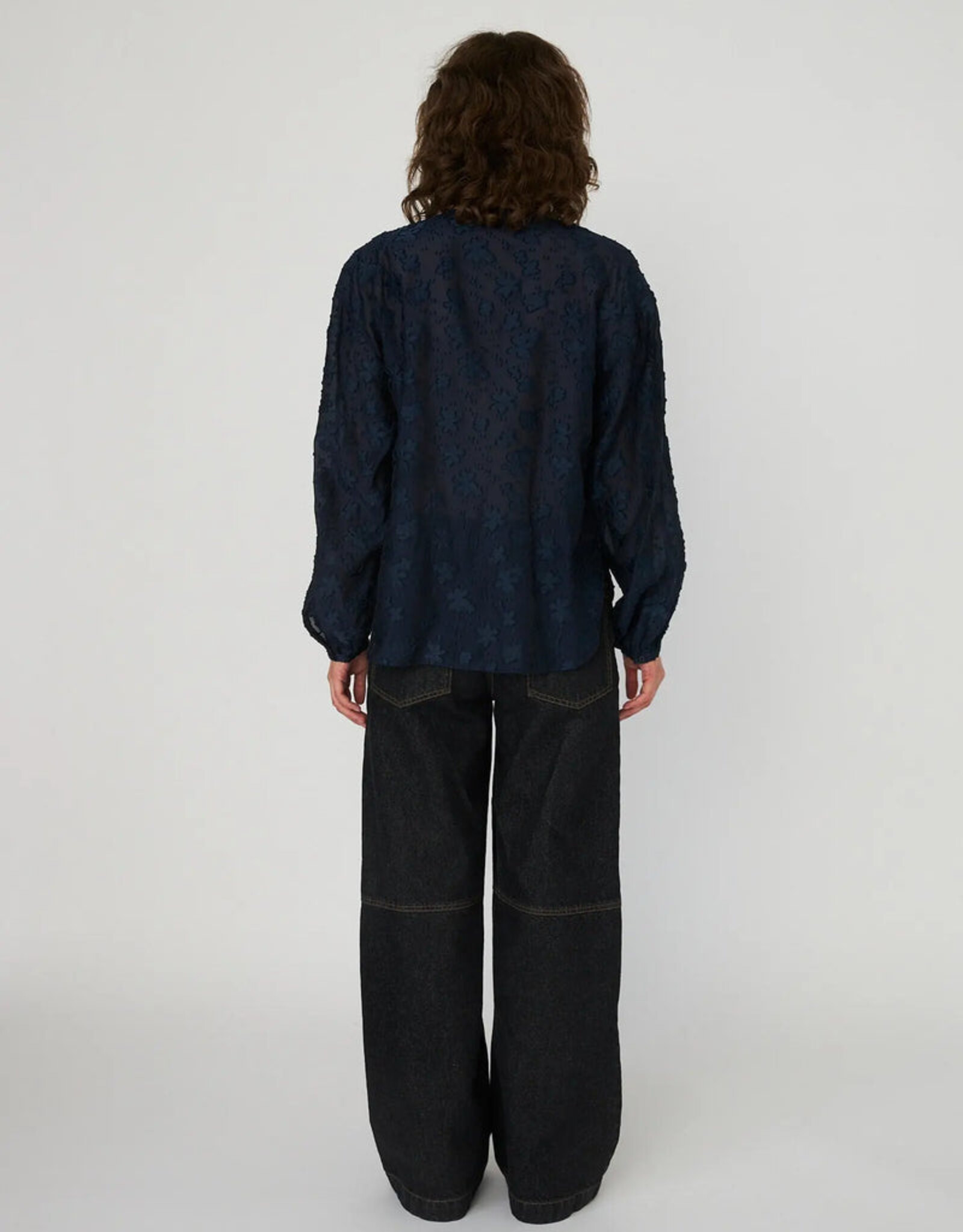 STELLA NOVA FLOWER JACQUARD SHIRT - NAVY