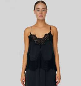 STELLA NOVA DELICATE LACE TOP - BLACK