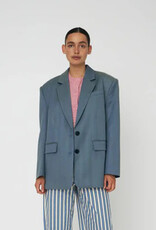 STELLA NOVA HERRINGBONE BLAZER - AQUA GREEN