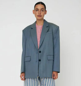 STELLA NOVA HERRINGBONE BLAZER - AQUA GREEN