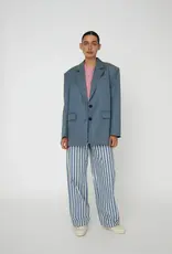 STELLA NOVA HERRINGBONE BLAZER - AQUA GREEN