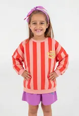 LOTIE KIDS RED STRIPES SWEATSHIRT - CLAY PINK