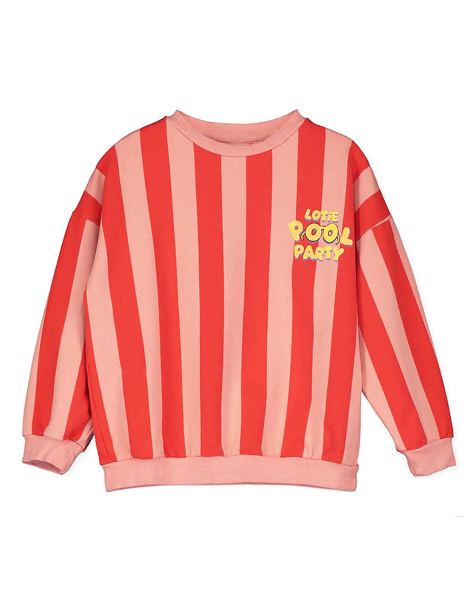 LOTIE KIDS RED STRIPES SWEATSHIRT - CLAY PINK