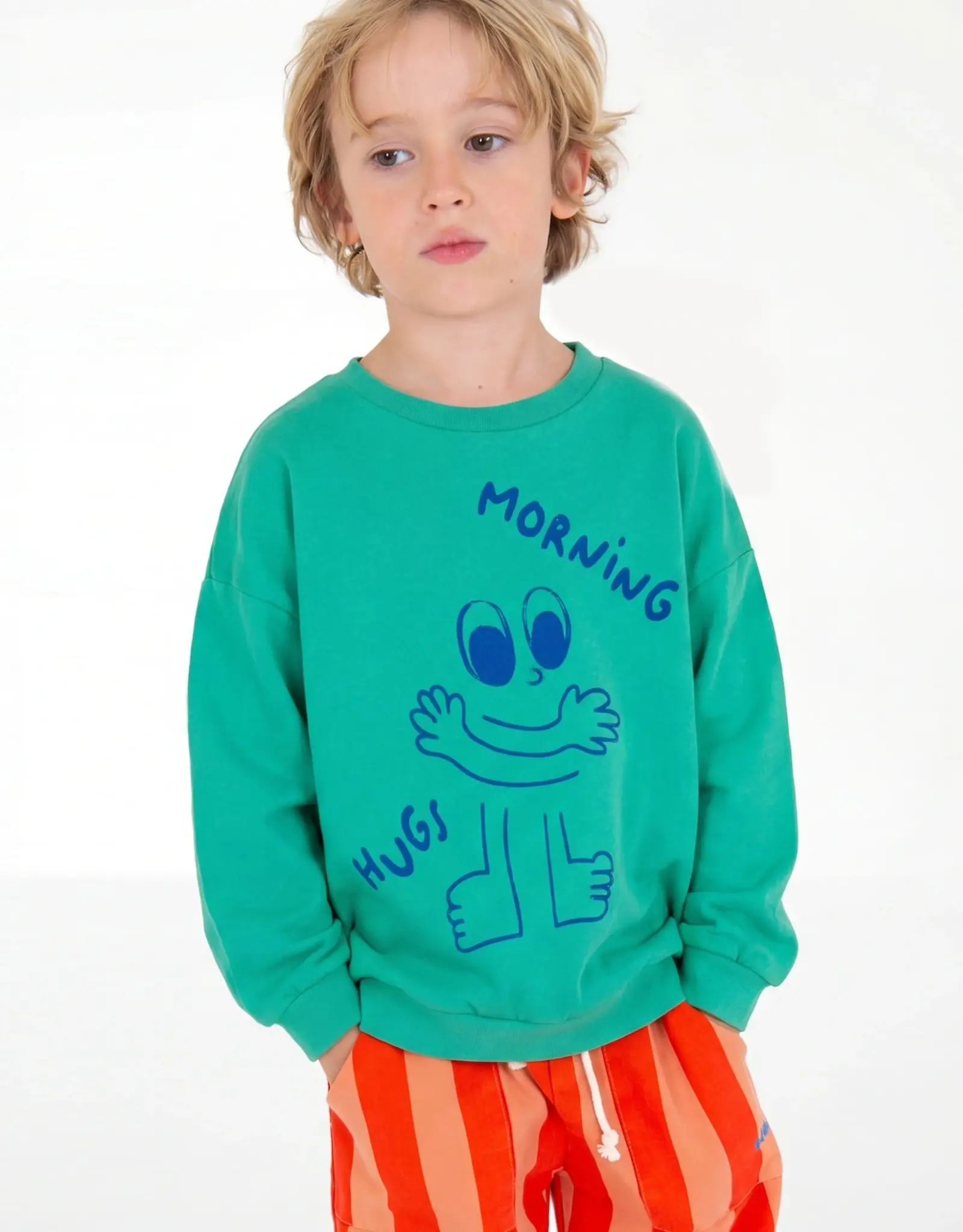 LOTIE KIDS HUGS MORNING SWEATSHIRT - GREEN