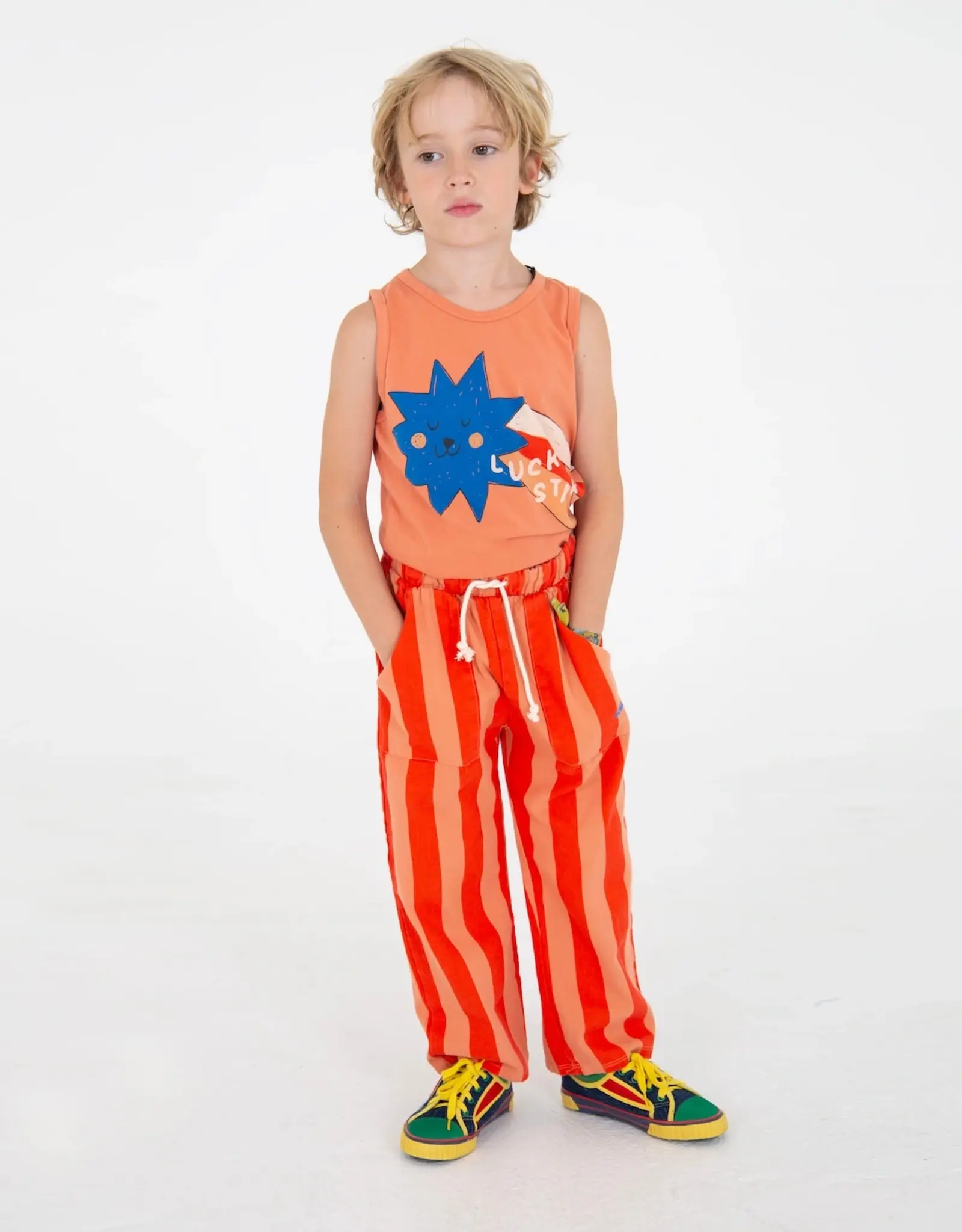 LOTIE KIDS WIDE FIT TWILL PANTS - PAPAYA